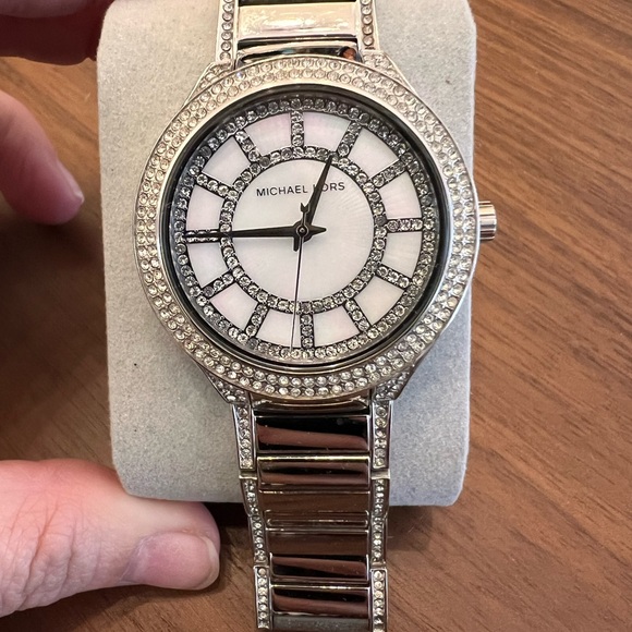 Michael Kors Silver and Black Crystal Watch - Picture 2 of 3